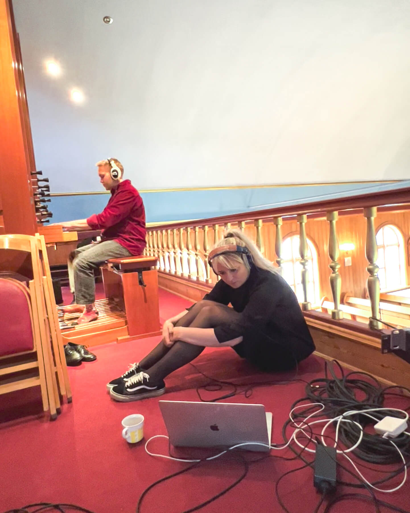 Recording an organ in an old church in Iceland